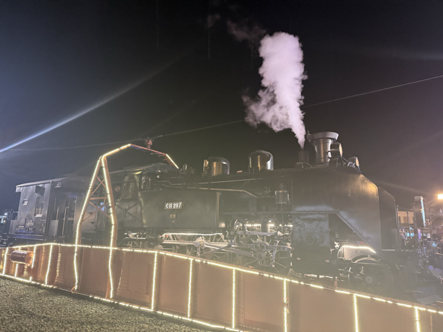 鬼怒川温泉駅の転車台イルミネーショは子連れでも楽しめるイベント